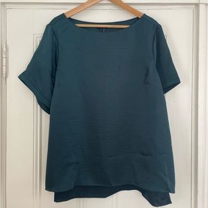 Universal Standard Boat Neck Woven Top - Emerald size 14-16